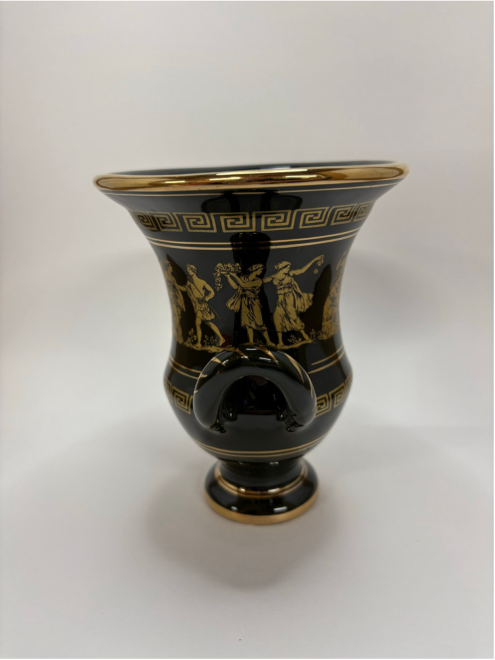 Dakas Keramik Rhodos 24k Gold Greek Style Vase Green and Gold - Picture 2 of 8